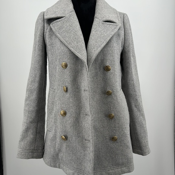 J. Crew Jackets & Blazers - J. Crew Coat double breasted size 4 Pea Coat gray